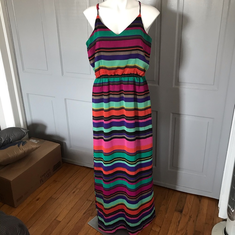 J. Crew striped preppy racerback maxi dress